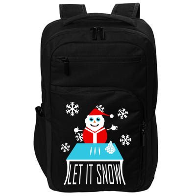 Let it Snow Snow Man Santa Ugly Christmas Impact Tech Backpack