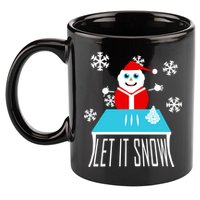 Let it Snow Snow Man Santa Ugly Christmas 11oz C Handle Ceramic Mug