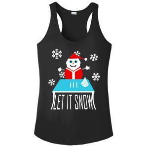 Let it Snow Snow Man Santa Ugly Christmas Ladies PosiCharge Competitor Racerback Tank