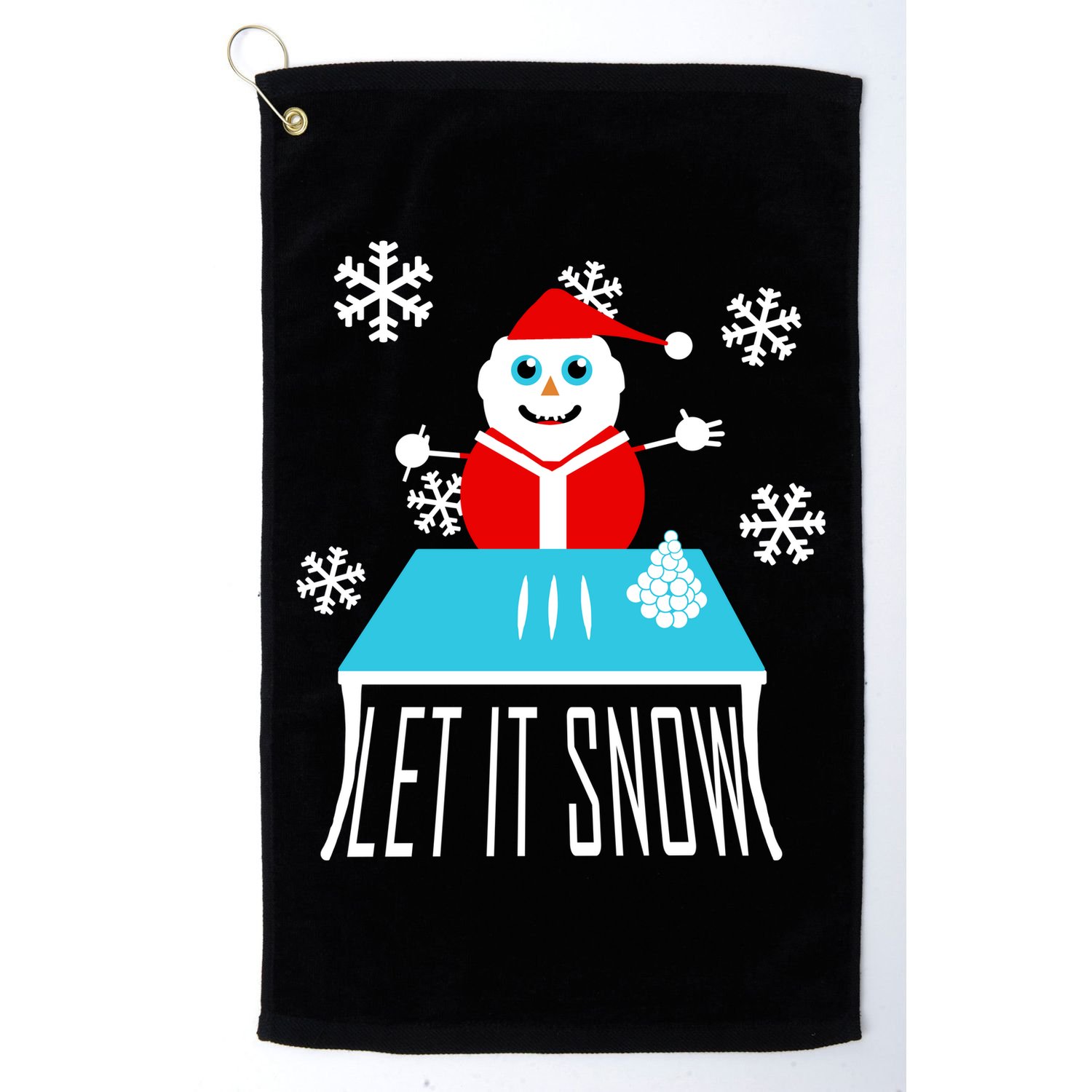 Let it Snow Snow Man Santa Ugly Christmas Golf Towel