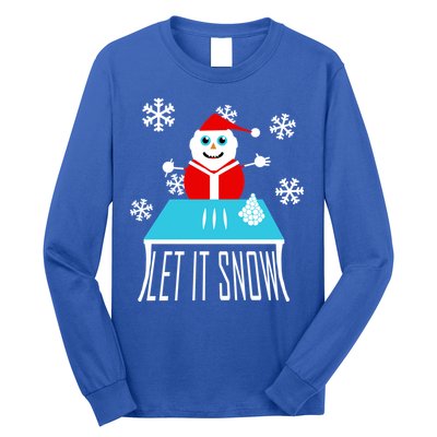 Let it Snow Snow Man Santa Ugly Christmas Long Sleeve Shirt