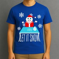 Let it Snow Snow Man Santa Ugly Christmas T-Shirt