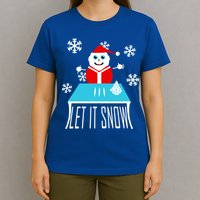 Let it Snow Snow Man Santa Ugly Christmas T-Shirt
