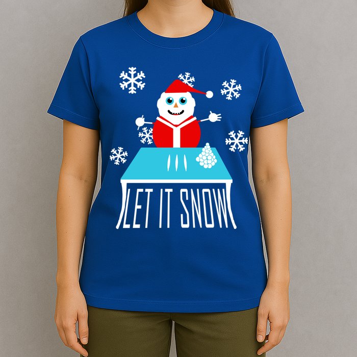 Let it Snow Snow Man Santa Ugly Christmas T-Shirt