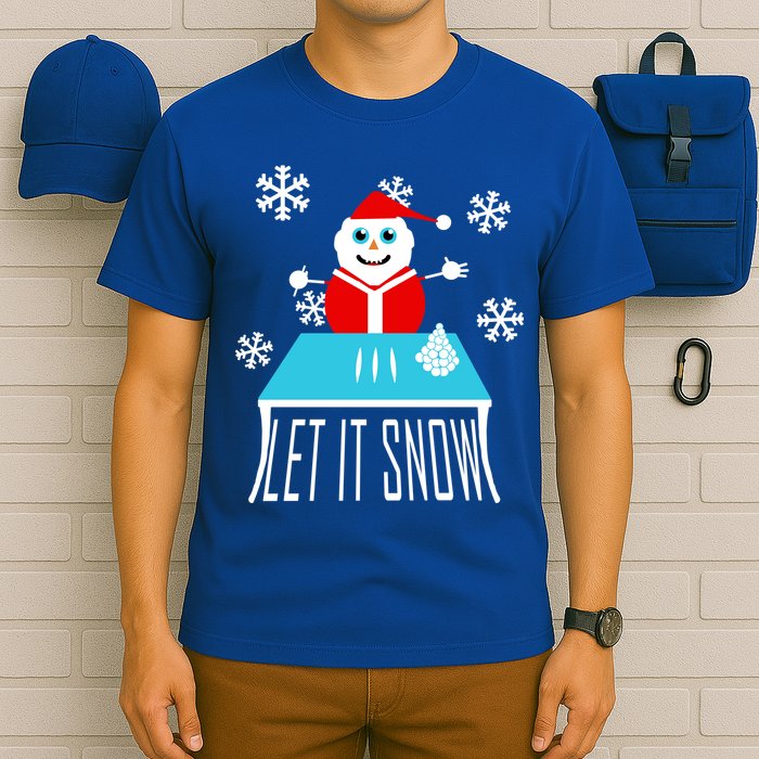 Let it Snow Snow Man Santa Ugly Christmas T-Shirt