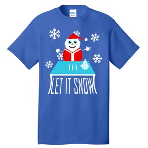 Let it Snow Snow Man Santa Ugly Christmas Tall T-Shirt