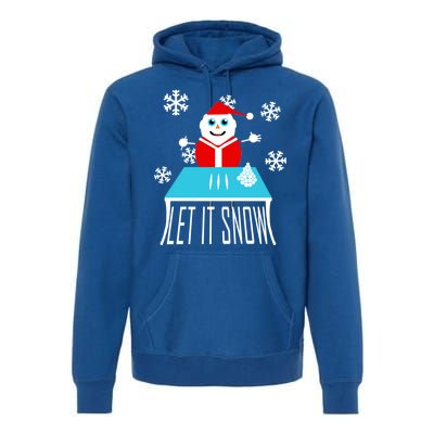 Let it Snow Snow Man Santa Ugly Christmas Premium Hoodie