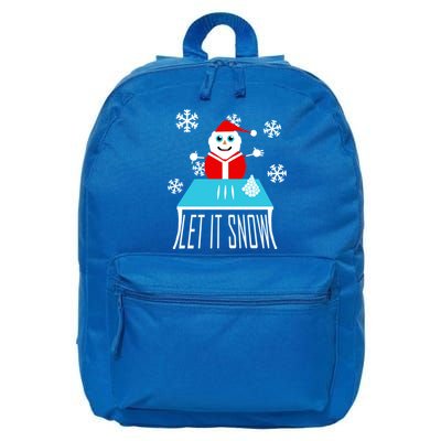 Let it Snow Snow Man Santa Ugly Christmas 16 in Basic Backpack