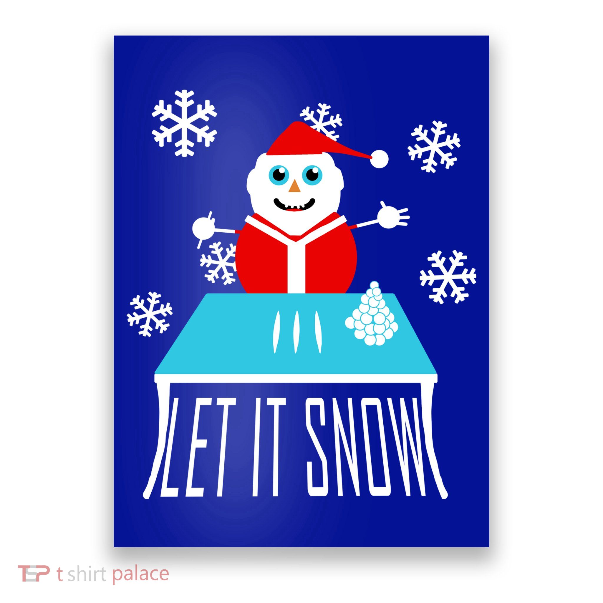 Let it Snow Snow Man Santa Ugly Christmas Poster