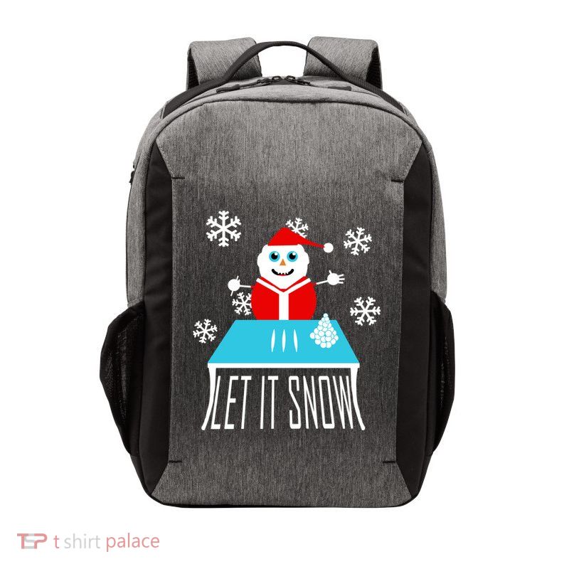 Let it Snow Snow Man Santa Ugly Christmas Vector Backpack