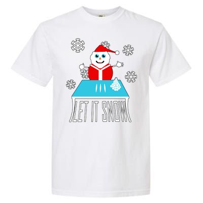 Let it Snow Snow Man Santa Ugly Christmas Garment-Dyed Heavyweight T-Shirt