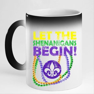 Let Shenanigans Begins Mardi Gras 11oz Black Color Changing Mug