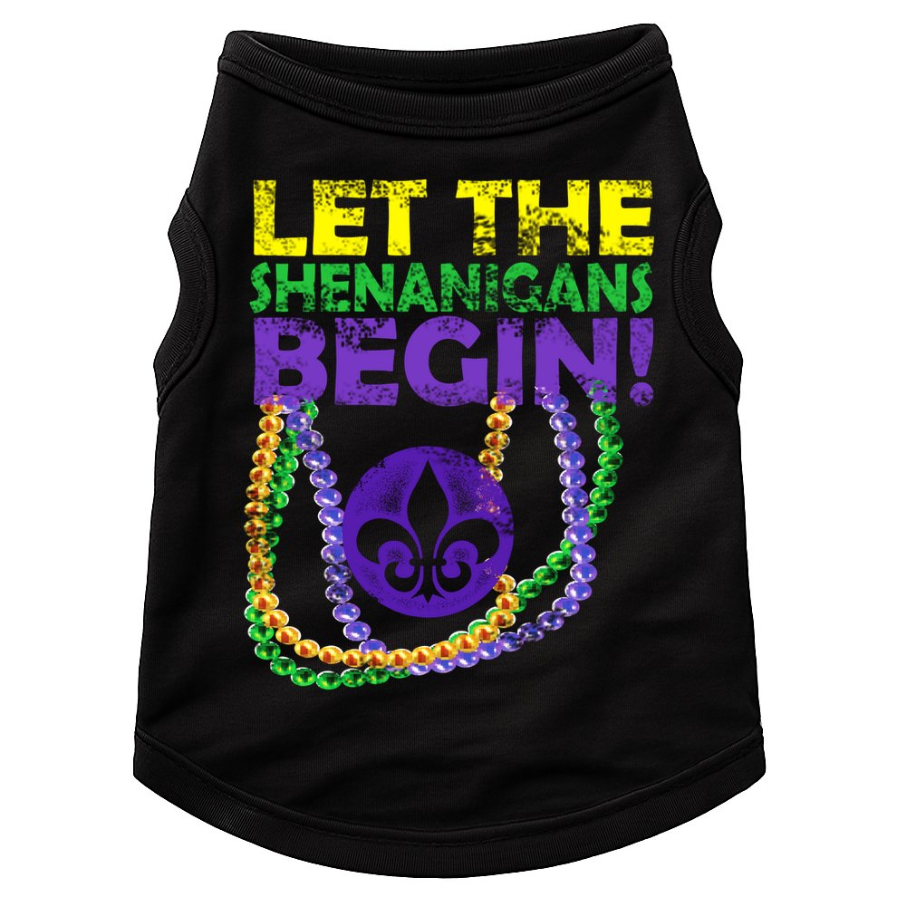 Let Shenanigans Begins Mardi Gras Doggie Tank