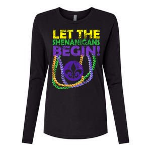 Let Shenanigans Begins Mardi Gras Womens Cotton Relaxed Long Sleeve T-Shirt