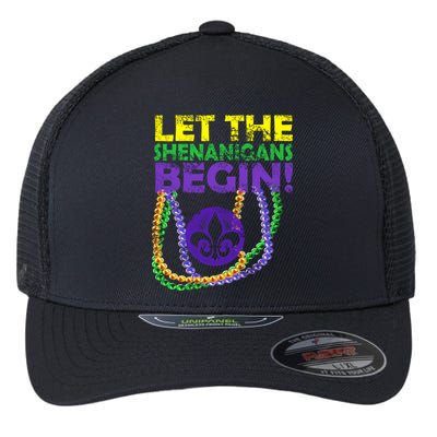 Let Shenanigans Begins Mardi Gras Flexfit Unipanel Trucker Cap