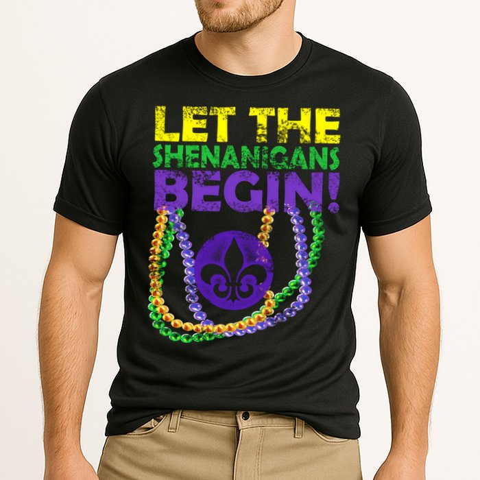 Let Shenanigans Begins Mardi Gras Cooling Performance Crew T-Shirt