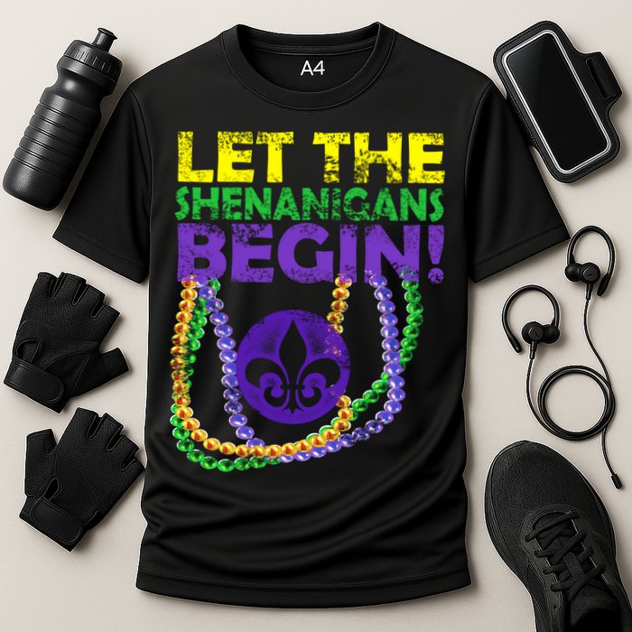 Let Shenanigans Begins Mardi Gras Cooling Performance Crew T-Shirt