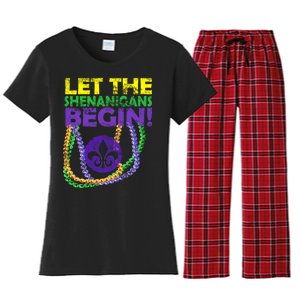 Let Shenanigans Begins Mardi Gras Women's Flannel Pajama Set