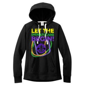 Let Shenanigans Begins Mardi Gras Women's Fleece Hoodie