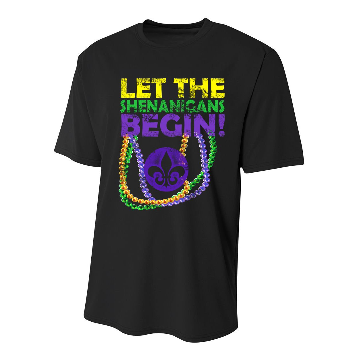 Let Shenanigans Begins Mardi Gras Youth Performance Sprint T-Shirt