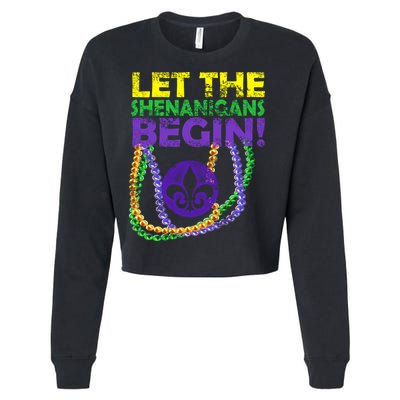 Let Shenanigans Begins Mardi Gras Cropped Pullover Crew