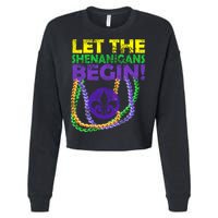 Let Shenanigans Begins Mardi Gras Cropped Pullover Crew