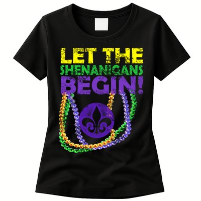 Let Shenanigans Begins Mardi Gras Womens T-Shirt