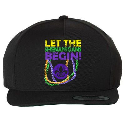 Let Shenanigans Begins Mardi Gras Wool Snapback Cap