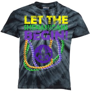 Let Shenanigans Begins Mardi Gras Kids Tie-Dye T-Shirt