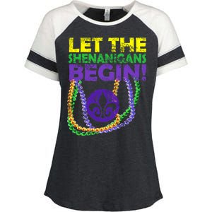 Let Shenanigans Begins Mardi Gras Enza Ladies Jersey Colorblock Tee