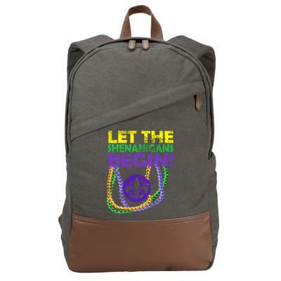 Let Shenanigans Begins Mardi Gras Cotton Canvas Backpack