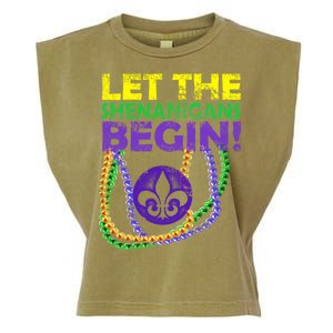 Let Shenanigans Begins Mardi Gras Garment-Dyed Women's Muscle Tee