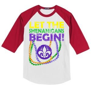 Let Shenanigans Begins Mardi Gras Kids Colorblock Raglan Jersey