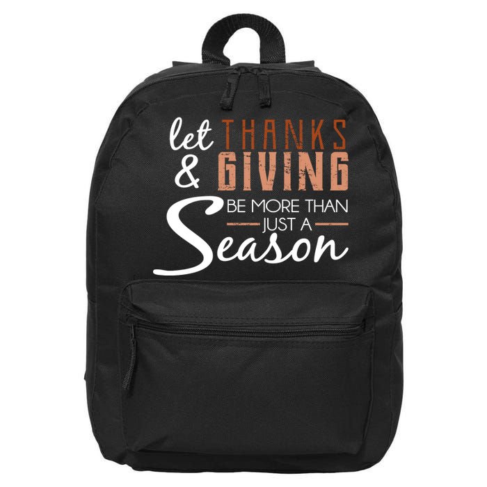 Let Thanks & Giving Be More Than Just Season 16 in Basic Backpack