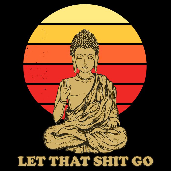 Let That Shit Go Buddha Drawstring Bag