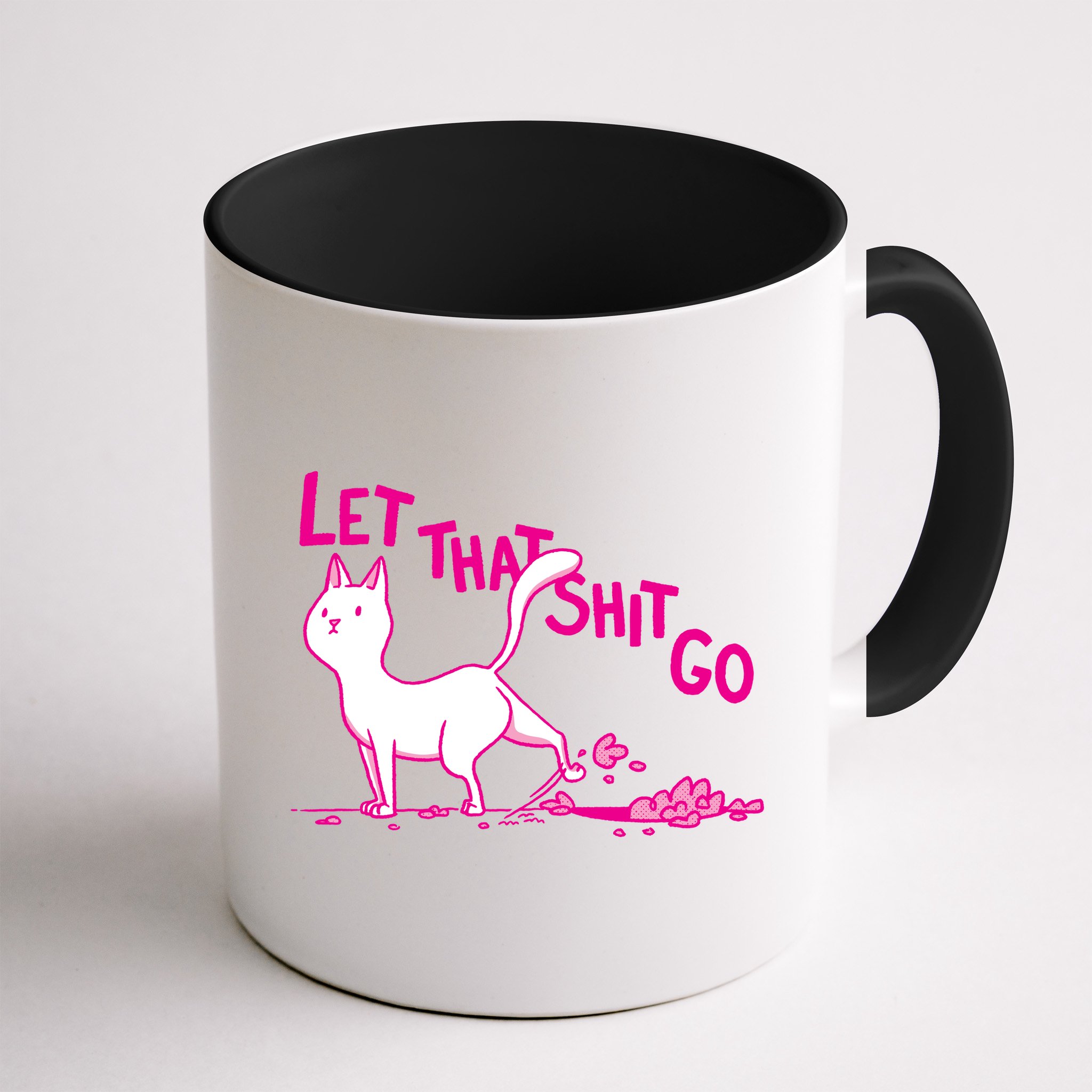 Let That Shit Go Funny Cat Mug