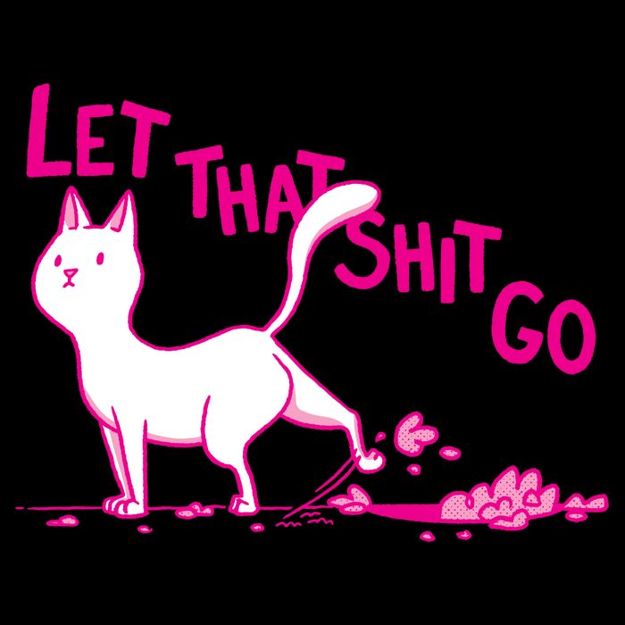 Let That Shit Go Funny Cat Full Zip Hoodie