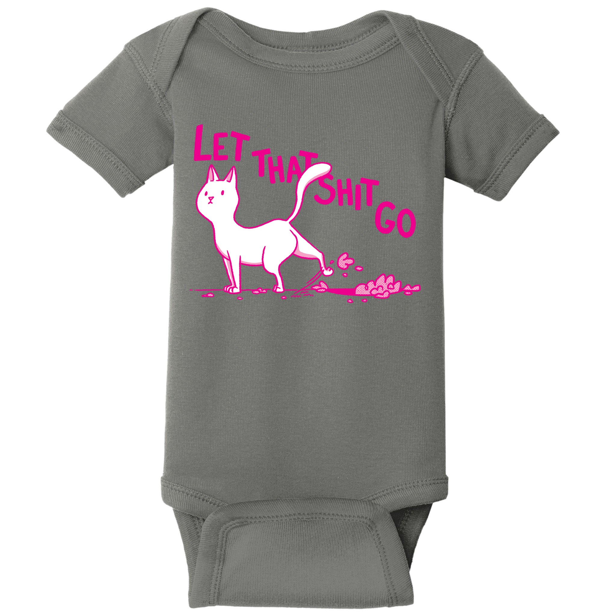 Let That Shit Go Funny Cat Baby Bodysuit