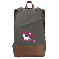 Let That Shit Go Funny Cat Cotton Canvas Backpack