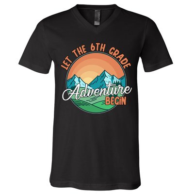 Let The 6th Grade Adventure Begin V-Neck T-Shirt