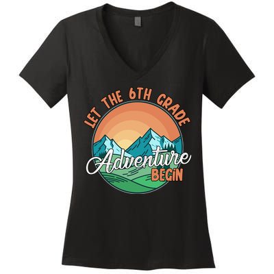 Let The 6th Grade Adventure Begin Women's V-Neck T-Shirt