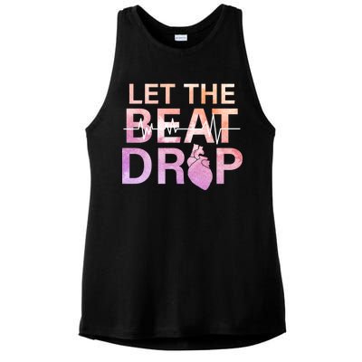 Let The Beat Drop Ladies PosiCharge Tri-Blend Wicking Tank