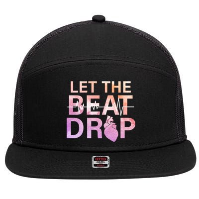 Let The Beat Drop 7 Panel Mesh Trucker Snapback Hat