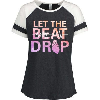 Let The Beat Drop Enza Ladies Jersey Colorblock Tee