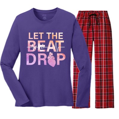 Let The Beat Drop Women's Long Sleeve Flannel Pajama Set 