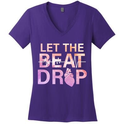 Let The Beat Drop Women's V-Neck T-Shirt