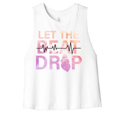 Let The Beat Drop Women's Racerback Cropped Tank