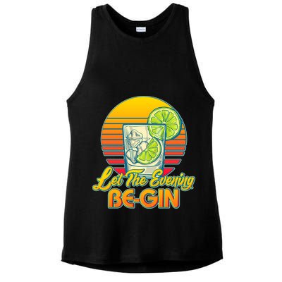 Let The Evening Be-GIN Ladies PosiCharge Tri-Blend Wicking Tank