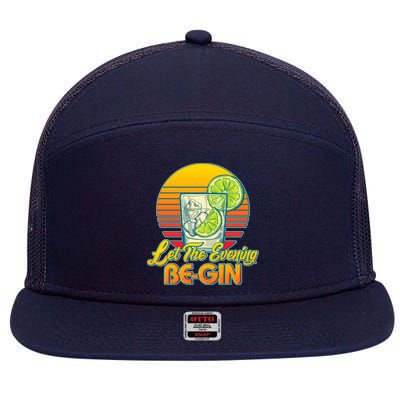 Let The Evening Be-GIN 7 Panel Mesh Trucker Snapback Hat