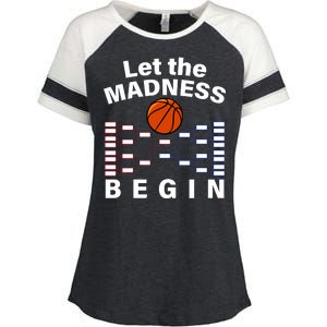 Let The Madness Begin Enza Ladies Jersey Colorblock Tee